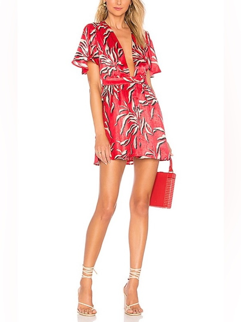 House of Harlow x Revolve Dawn Dress Tropical Print Vacation Resort Boho Chic